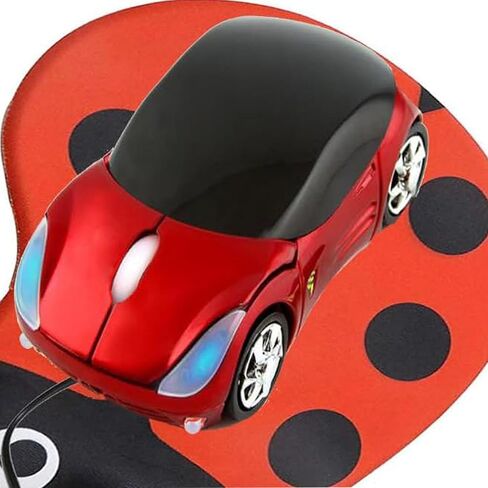 ماوس السيارة الرياضية Little SyoheFerrari، ماوس المكتب، ماوس الأطفال، ماوس إبداعي، ماوس ذكي للمحرك البصري، ماوس USB سلكي. (أحمر) in Kuwait