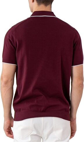 قمصان بولو رجالي من القطن الخالص من ALTAIREGA، قمصان جولف محبوكة، بلوفر صيفي غير رسمي - بولو بأكمام قصيرة، تي شيرت ناعم بقصة ضيقة، أحمر XXXL in Kuwait