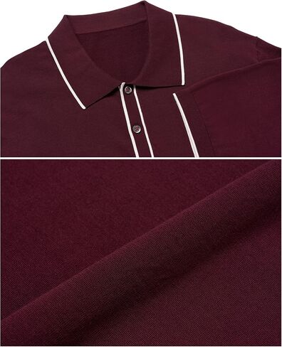 قمصان بولو رجالي من القطن الخالص من ALTAIREGA، قمصان جولف محبوكة، بلوفر صيفي غير رسمي - بولو بأكمام قصيرة، تي شيرت ناعم بقصة ضيقة، أحمر XXXL in Kuwait