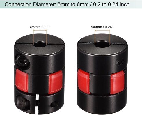 uxcell Shaft Coupling 5mm to 8mm Bore L25xD20 Aluminum Alloy Flexible Coupler Joint for Servo Stepped Motor in Saudi Arabia