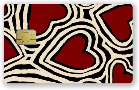 Vintage Heart Small Chip Credit Card Stickers Slim Waterproof Anti-Wrinkling Removable Vinyl Decals Debit Card Skin Cover in Saudi Arabia