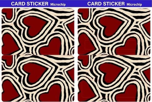 Vintage Heart Small Chip Credit Card Stickers Slim Waterproof Anti-Wrinkling Removable Vinyl Decals Debit Card Skin Cover in Saudi Arabia