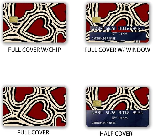 Vintage Heart Small Chip Credit Card Stickers Slim Waterproof Anti-Wrinkling Removable Vinyl Decals Debit Card Skin Cover in Saudi Arabia