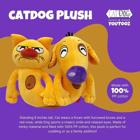 قطيفة Youtooz Catdog مقاس 22.86 سم، قطيفة قطيفة مرخصة رسميًا من برنامج Catdog التلفزيوني من Youtooz CatdogCollection in Kuwait