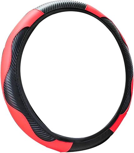15 Inch Car Steering Wheel Cover, Carbon Fiber Microfiber Leather Elastic Stretch, Anti-Slip Breathable Steering Wheel Protector for Women Men, Car Accessories for SUV, Truck, Van (Beige) in Kuwait