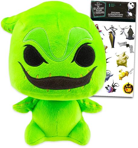مجموعة Oogie Boogie Blacklight Plush Funko - حزمة مع دمية Oogie Boogie Funko القطيفة للأطفال والمراهقين بالإضافة إلى ملصقات إضافية | كابوس قبل عيد الميلاد القطيفة in Saudi Arabia