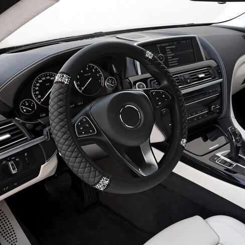 Car Steering Wheel Cover, 15 Inch PU Leather Car Steering Wheel Cover, Universal Anti-Slip Car Steering Wheel Protector, Steering Wheel Accessories (Beige1) in Kuwait