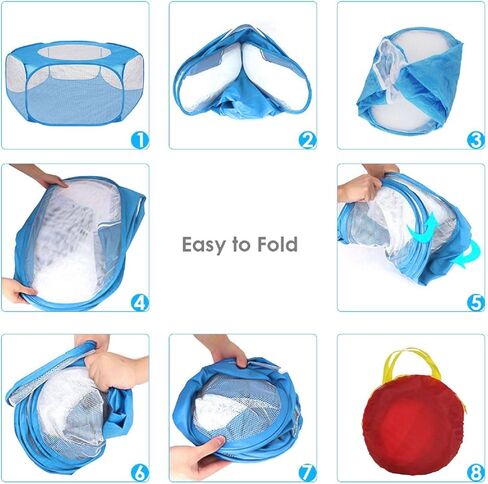 Yinuoday Small Animals Tent Pet Playpen Portable Small Animal Fence Cage Tent with Zippered Cover Breathable Transparent Pet Playpen Pop Open for Hamster Chinchillas Guinea-Pigs in Kuwait