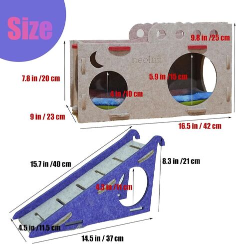 Guinea Pig Bed Hideout, Sturdy Felt Small Animal Bed Platform with Stable Stairs & Soft Mat, Small Pets Gift for Chinchilla Hamsters Hiding Sleeping(Camle) in Saudi Arabia