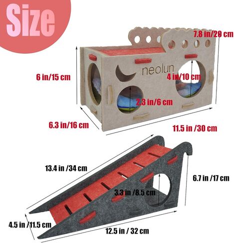Guinea Pig Bed Hideout, Sturdy Felt Small Animal Bed Platform with Stable Stairs & Soft Mat, Small Pets Gift for Chinchilla Hamsters Hiding Sleeping(Camle) in Saudi Arabia