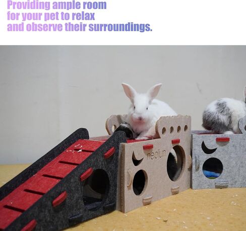 Guinea Pig Bed Hideout, Sturdy Felt Small Animal Bed Platform with Stable Stairs & Soft Mat, Small Pets Gift for Chinchilla Hamsters Hiding Sleeping(Camle) in Saudi Arabia
