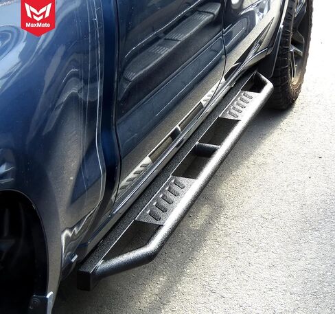 درع جانبي MaxMate متوافق مع 2019-2024 Chevy Silverado GMC Sierra 1500؛ 2020-2024 2500 3500HD | طاقم الكابينة | AM2C20248MX | القضبان الجانبية ذات القضبان Nerf وألواح الجري in Kuwait