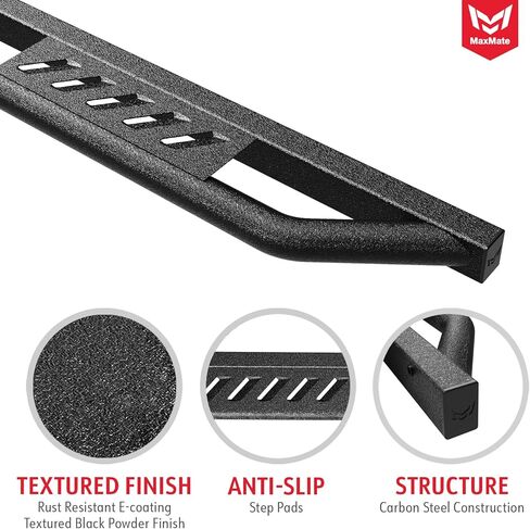 درع جانبي MaxMate متوافق مع 2019-2024 Chevy Silverado GMC Sierra 1500؛ 2020-2024 2500 3500HD | طاقم الكابينة | AM2C20248MX | القضبان الجانبية ذات القضبان Nerf وألواح الجري in Kuwait