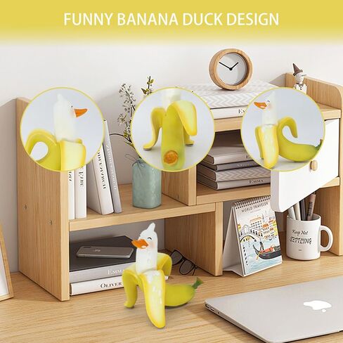 تمثال بطة الموز، هدايا مضحكة لنحت بطة الموز لطيف من الراتنج الأصفر، هدايا هفوة لديكور المكاتب، منحوتة ديكور منزلية فريدة من نوعها للأرفف، ديكور حديقة مضحك للهدايا الغريبة in Kuwait