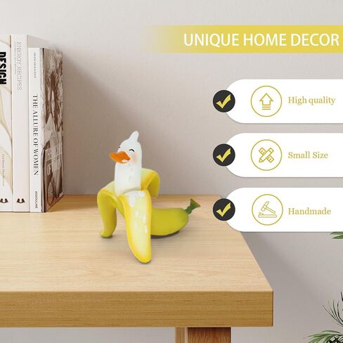تمثال بطة الموز، هدايا مضحكة لنحت بطة الموز لطيف من الراتنج الأصفر، هدايا هفوة لديكور المكاتب، منحوتة ديكور منزلية فريدة من نوعها للأرفف، ديكور حديقة مضحك للهدايا الغريبة in Kuwait