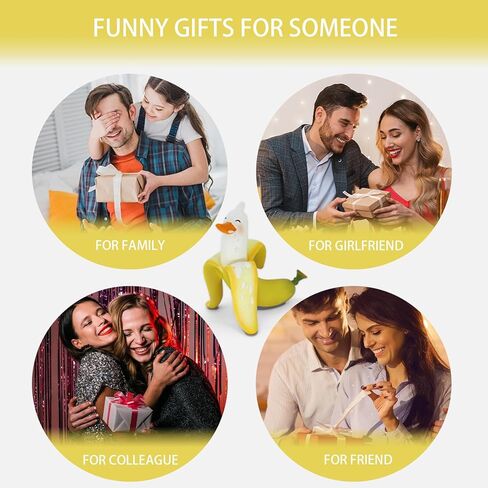 تمثال بطة الموز، هدايا مضحكة لنحت بطة الموز لطيف من الراتنج الأصفر، هدايا هفوة لديكور المكاتب، منحوتة ديكور منزلية فريدة من نوعها للأرفف، ديكور حديقة مضحك للهدايا الغريبة in Kuwait