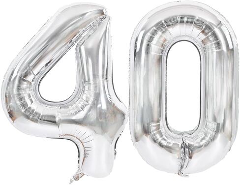 TONIFUL 40 بوصة فضية أرقام كبيرة بالونات 0-9، عدد 3 أرقام 3 بالونات الهيليوم، احباط مايلر بالونات أرقام كبيرة لحفلات أعياد الميلاد الذكرى السنوية لوازم الزينة in Kuwait