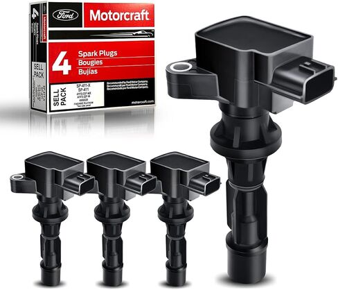 MAS Set of 4 Ignition Coil Pack and 4Pcs Motorcraft Platinum Spark Plug SP411 Compatible with Mazda 3 6 2009-2013 CX-7 2012 Mx-5 Miata UF540 L3G218100A C1683 5C1740 in Saudi Arabia
