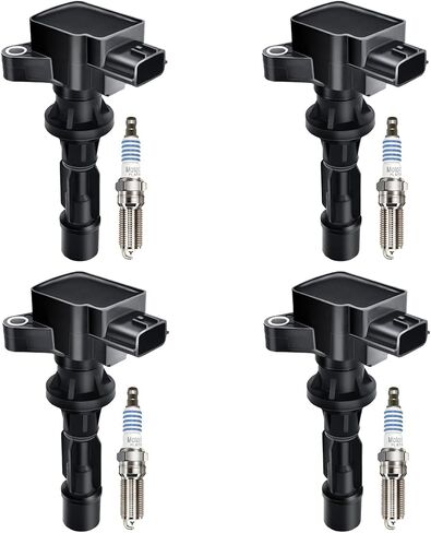 MAS Set of 4 Ignition Coil Pack and 4Pcs Motorcraft Platinum Spark Plug SP411 Compatible with Mazda 3 6 2009-2013 CX-7 2012 Mx-5 Miata UF540 L3G218100A C1683 5C1740 in Saudi Arabia