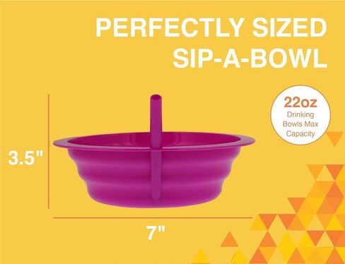 Arrow Home Products مجموعة Sip-A-Bowl، 22oz، 4pk - أوعية من القش خالية من مادة BPA للأطفال لاحتساء كل قطرة دون فوضى - صنع في الولايات المتحدة الأمريكية، رائع للحبوب والآيس كريم والحساء والحليب - ألوان متنوعة in Saudi Arabia