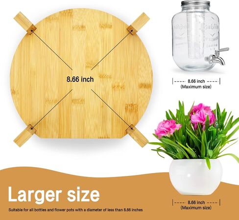 Drink Dispenser,Water Dispenser And Beverage Dispenser Stand(Natural Bamboo).Fit Max 8.66 Inch Glass Drink Dispenser,Water Jugs,Glass Water Pitcher.Ideal for Home, Parties, and Catering Events. in Saudi Arabia