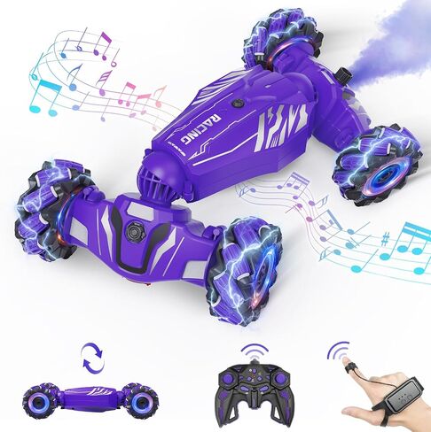 Dysaim Gesture Sensing RC Stunt Car، ألعاب للأولاد والبنات الذين تتراوح أعمارهم بين 6-12 عامًا، سيارة تحكم عن بعد 4WD تدور 360 درجة، سيارات الانجراف RC مع بخاخ موسيقى أضواء، 2.4 جيجا هرتز يتم التحكم فيها يدويًا، هدايا عيد الميلاد وعيد الميلاد in Saudi Arabia