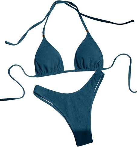 GORGLITTER Women's 2 Piece Swimsuit Halter Bikini Sets High Cut Bathing Suit in Saudi Arabia
