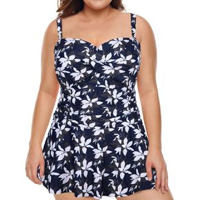 HDE Womens Twist Front Swim Dress - Vintage Plus Size Swimming Suit Skirtini