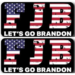 WSQ Lets Go Brandon FJB Vinyl Bumper Sticker Decal 2-Pack | 5 Inches | Lets Go Brandon Sticker for Car Truck SUV Van Window Bumper Wall Laptop Tablet Cup Tumbler and Any Smooth Surface