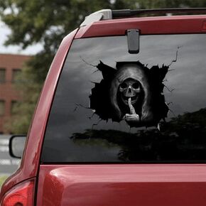Silent Death car Sticker, Skull Sticker Car Decals, Car Sticker Decal Sticker for Windows, Skull Car Decals, Vinyl Sticker Decal, Skull Window Decal for Car Truck, Gift for Skull Love