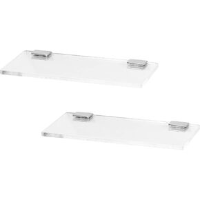 Small Floating Shelves, 12 x 4'' Shelves for Wall, Decorative Floating Shelves for Home Office, Wall Mounted Rack, Pink, 2 Pcs