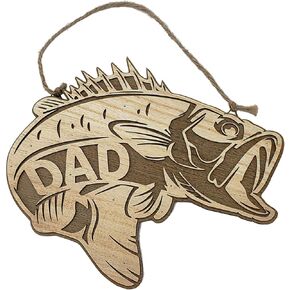Fathers Gifts/Dad Gift, Fish Hanging Sign Decorations for Home Indoor, Gift for Dad from Daughter/Son Double Layer