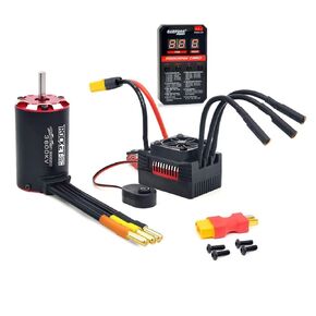 محرك بدون فرشاة 3660 3600kv ESC/محرك بدون مستشعر مقاوم للماء مع 80A ESC ومجموعة بطاقة برمجة/مخرج 5.8V/5A/لشاحنة سيارة RC 1/10 1/8