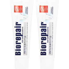 Biorepair: "Whitening" Toothpaste with microRepair * 2.5 Fluid Ounce (75ml) Tubes (Pack of 2) * [ Italian Import ]