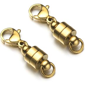 Stainless Steel Magnetic Necklace Clasps and Closures, Magnetic Clasp Converter for Jewelry Making Supplies, Chain Extender Connector for Bracelet (4pcs Silver)