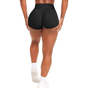 Scrunch Butt Gym Shorts High Waisted Workout Biker Shorts Running Athletic Booty Shorts for Women Black