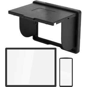 Sunshade Hood Screen Protector Set for Nikon D750, Digital Camera Display Tempered Glass Protector Sunshade Hood Set