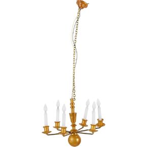 GANAZONO Dollhouse 6 Arm Candle Chandelier LED Miniature Wall Lamp Dollhouse Furniture Accessories Mini Bedroom Decor for Garden Sandbox Dollhouse Gold