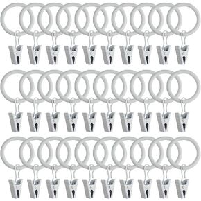 WMYCONGCONG 40 PCS Curtain Rings with Clips Antique Bronze Decorative Drapery Clips with Rings Curtain Hangers Clips for Bathroom, Living and Guest Room