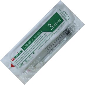 Veterinary Disposable Syringe, 3cc Luer Slip, Without Needle, Individually Packaged, 100 per box, 03ST