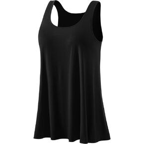 تانك القمم للنساء بنيت في حمالة الصدر تانك مطوي فضفاضة تناسب تانك الأعلى عارضة Flowy S-XXXXL