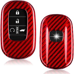 Key Fob Cover Compatible with Honda,Real Carbon Fiber Key Fob Case fits for Honda Civic Type R Accessories,fits for Accord Civic HR-V CR-V Pilot Sport SI EX EX-L Accessories 2023 2024,Black