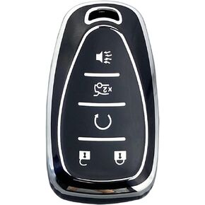 Key Fob Cover Case Compatible with Chevy Camaro Cruze Equinox Malibu Traverse Blazer Volt Bolt Sonic Trax
