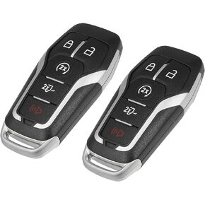 X AUTOHAUX 2pcs 5 Button Replacement Key Fob Case Keyless Entry Remote Key Shell Case for Ford F150 F250 Truck 2015-2017 M3N-A2C31243300 with Blade No Chip
