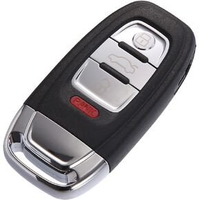 X AUTOHAUX Car Key Fob Shell 4 Button Remote Control Key Case Shell Keyless Entry Housing Replacement Black for Audi A4L Q5 A3 A4 A5 A6 A8 Quattro Q5 Q7 A6 A8