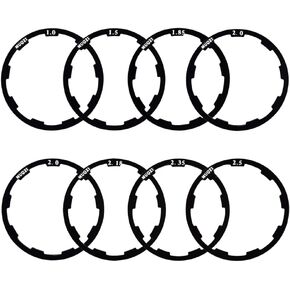 8PCS Bicycle Flywheel Hub Washer Spacer Cassette Gasket, Aluminum Alloy Bicycle Hub Washer Bottom Bracket Spacer Bike Cassette Spacer for MTB Road Bike (1.0/1.5/1.85/2.0/2.0/2.18/2.35/2.5mm)