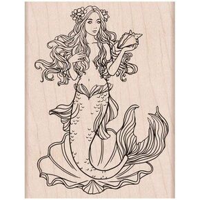 Hero Arts K6229 Woodblock Stamps, Mermaid