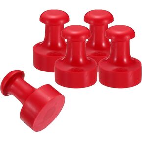PATIKIL 15mm Stamp Rubber Round Handle, 5 Pack Rubber Knobs Stamp Mounts Drawer Pulls for Stamp Making DIY Crafting Scrapbooking, Red