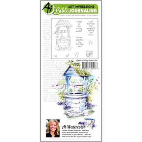 Art Impressions Bible Journaling Watercolor Rubber Stamps-Living Water