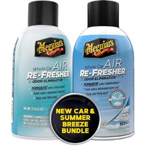 Meguiars Whole Car Air Refresher, Odor Eliminator Spray Eliminates Strong Vehicle Odors, Summer Breeze 2 Oz Spray Bottle (Pack of 2)